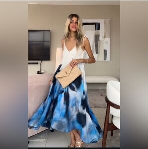 Zara RW collection Ramie Print Dress